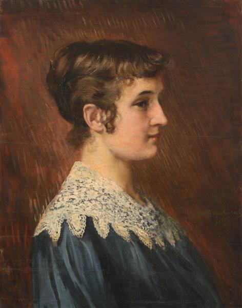 Portrait of Maria Mihaylova-Marushka (the daughter of the archaeologist Karel Škorpil), 1915 - Ivan Mrkvička