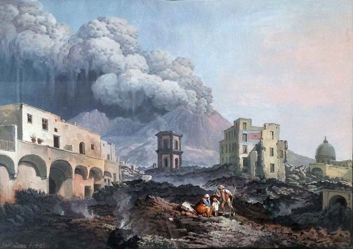The eruption of 15 June 1794 in Torre del Greco, 1795 - Saverio della Gatta