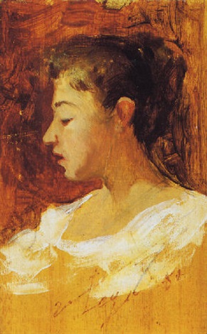Bust of a young girl, 1887 - Сільвестро Лега