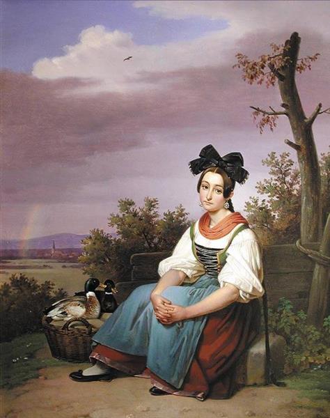 Girl Selling Ducks, 1835 - Theodor Leopold Weller