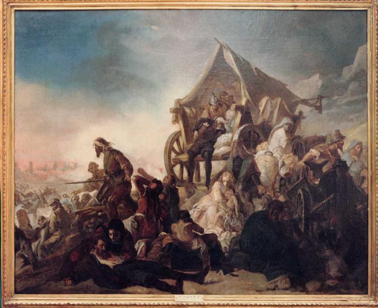 Scene of plunder after the battle, 1870 - 1875 - Франческо Хайес