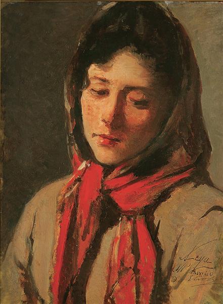 Portrait of a peasant woman, c.1890 - Сильвестро Лега