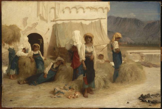 Girl selling hay in San Germano, 1853 - 1857 - Ernest Hébert