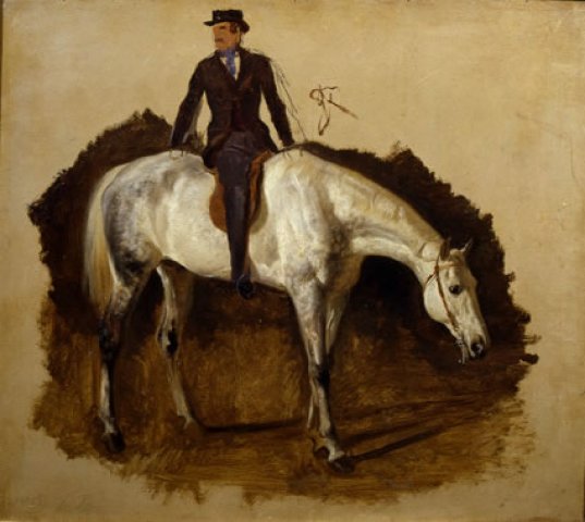 White hunting horse and rider, 1851 - Filippo Palizzi