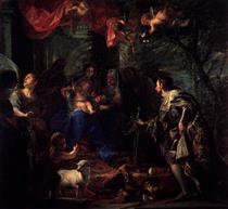 Claudio Coello - Virgin and Child Adored by St Louis, King of France (1668) - Claudio Coello