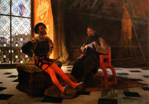 Legation of Niccolò Machiavelli, Florentine citizen and secretary, in Imola to meet Cesare Borgia, Duke of Valentino, 1864 - Federico Faruffini