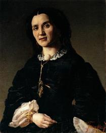 Portrait of a lady in black - Federico Faruffini
