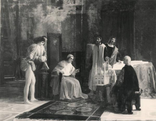 Presentation of the model of the Pavia Cathedral in Ascanio Sforza, c.1858 - Федерико Фаруффини