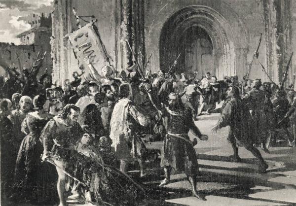 Episode of the conquest of Pavia in 1359, c.1857 - c.1860 - Federico Faruffini