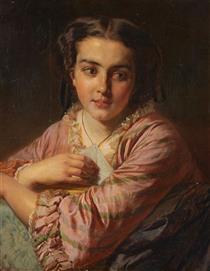 Portrait of a young woman - Felix Schlesinger