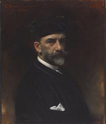 Self-portrait (dedicated to William Walters) - Léon Bonnat