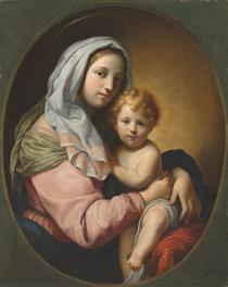 Onorio Marinari Virgin and Child, in a Feigned Oval - Onorio Marinari