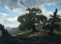 Oak Trees by the Sea - Carl Gustav Carus