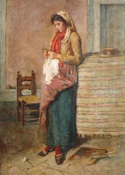 Woman from Gabbro working with crochet - Сільвестро Лега