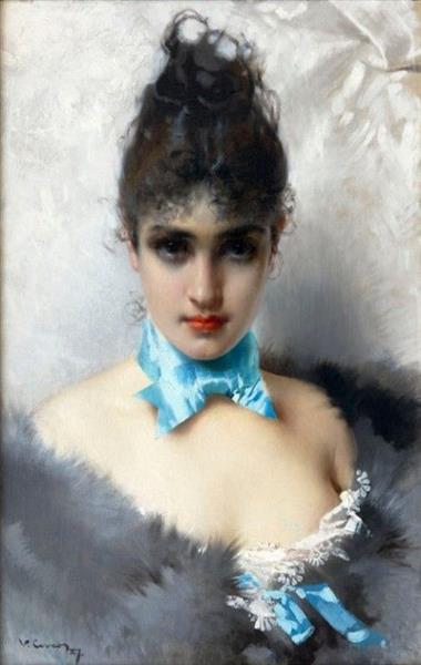 An elegant beauty, c.1900 - Vittorio Matteo Corcos