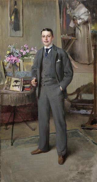 Full-length male portrait, 1890 - Витторио Маттео Коркос
