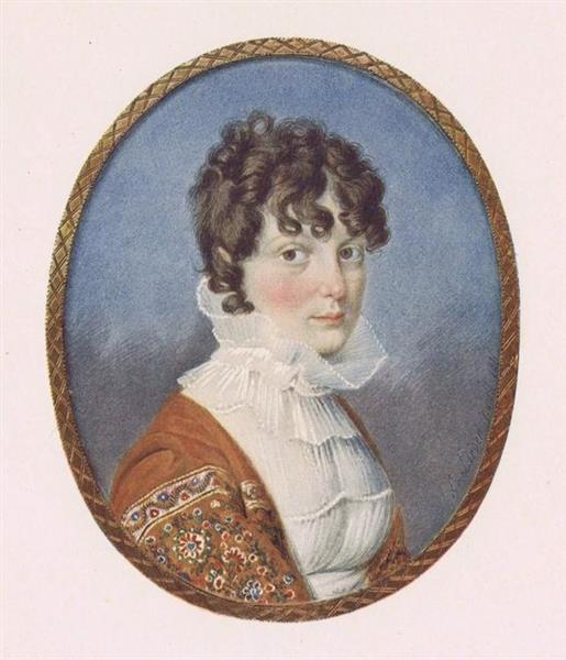 Portrait of a Lady with Shawl - Friedrich Johann Gottlieb Lieder