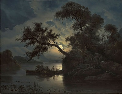 Landscape in moonlight, 1846 - Knut Baade