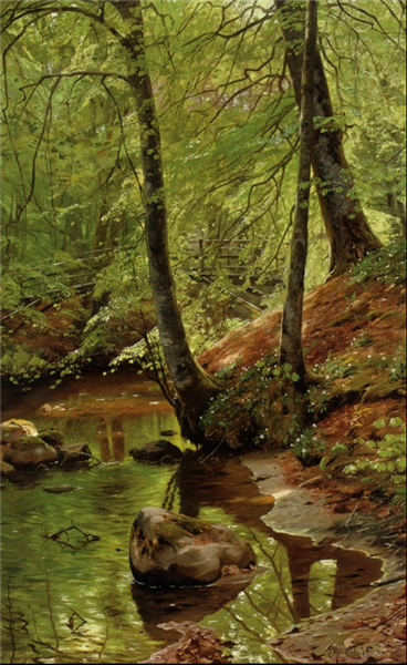Córrego na Floresta - Peder Mørk Mønsted