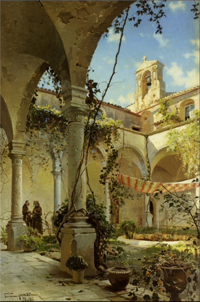 The Cloister, Taormina, 1885 - Peder Mørk Mønsted