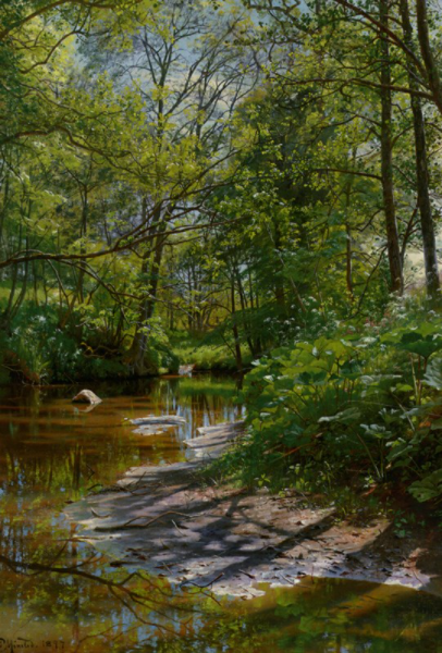 A River Landscape - Peder Mørk Mønsted