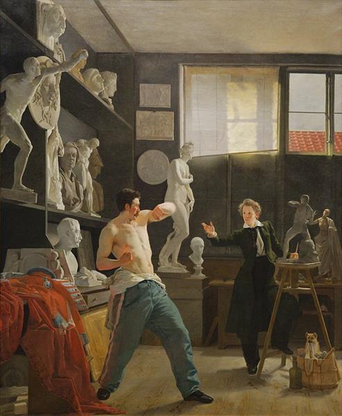 A Sculptor in his Studio Working from Life, 1827 - Wilhelm Bendz