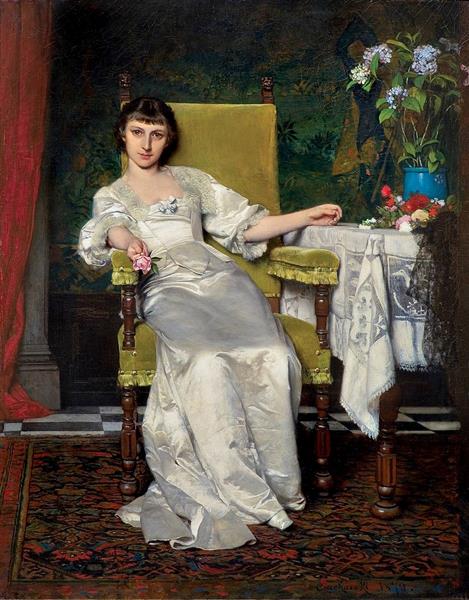 A lady with rose, 1879 - Wladyslaw Czachorski