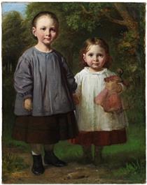 Ottilia and Christy Marstrand, the Artist’s daughters - Вильгельм Марстранд