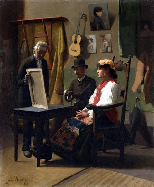 The sale of the painting, 1871 - Vito d'Ancona