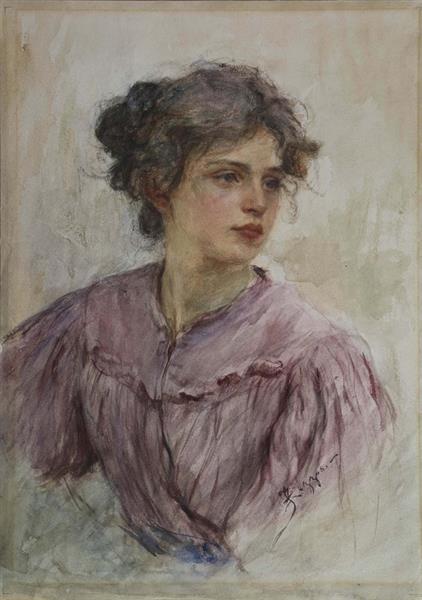 Portrait of a young girl, c.1890 - c.1910 - Alessandro Zezzos