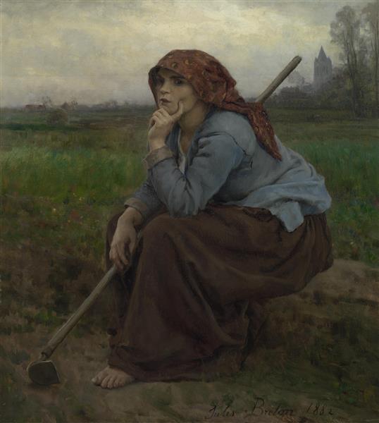 Young peasant girl with a hoe, 1882 - Jules Breton