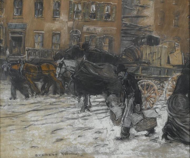 Winter on 21st Street, New York, 1889 - Эверетт Шинн