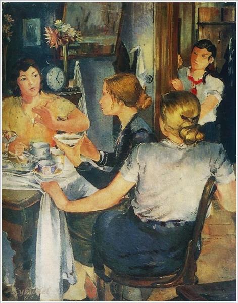Работницы Уралмаша за чаем, 1935 - Youri Pimenov