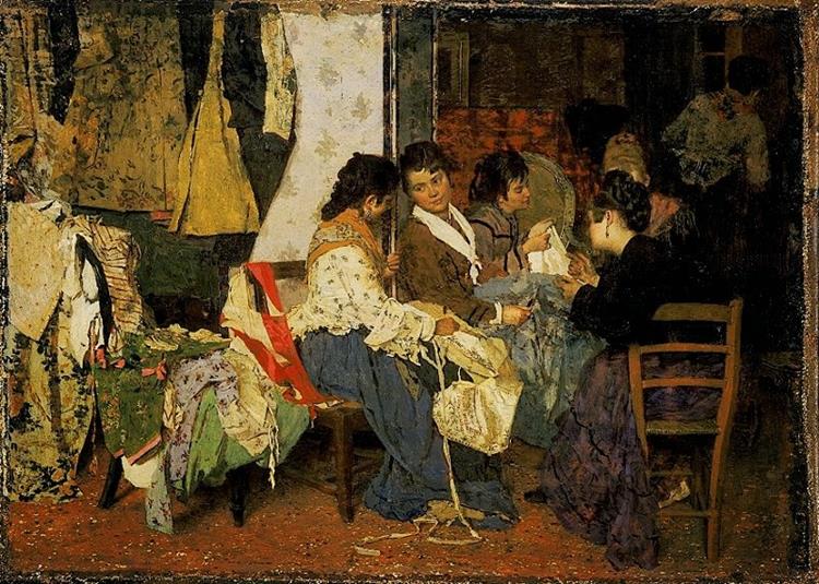 In tailoring (Embroiderers), 1878 - Джакомо Фавретто