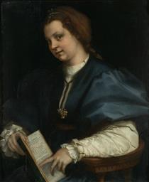 Дама з книгою Петрарки - Андреа дель Сарто