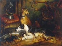 A Scene at Abbotsford Exhibited - Edwin Henry Landseer