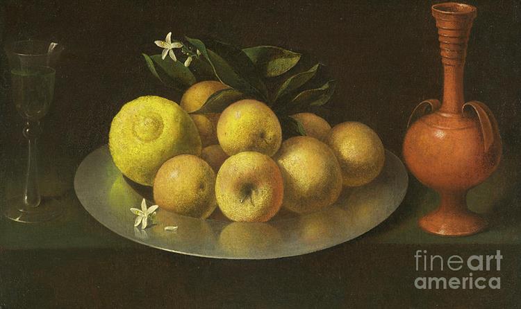 Still Life with Glass, Fruit, and Jar - Francisco de Zurbarán