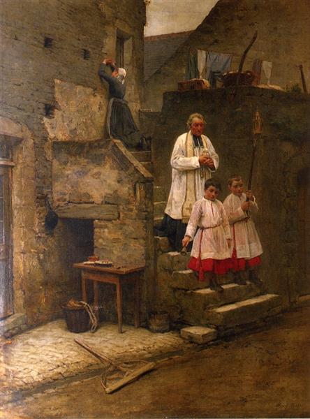 The Last Sacraments, 1884 - Henry Mosler