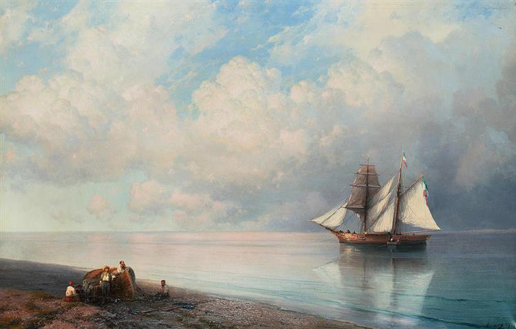 Calm sea in the early evening - Ivan Konstantinovich Aivazovskii