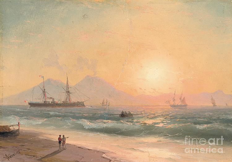 Споглядання кораблів на заході сонця - Іван Айвазовський