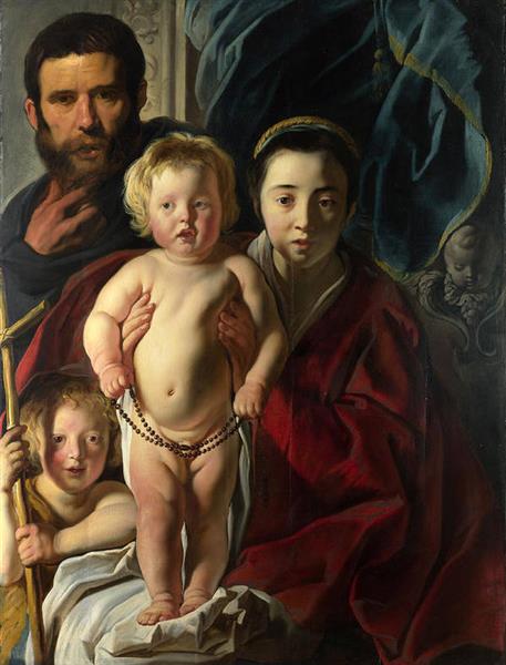 The Holy Family and Saint John the Baptist - Jacob Jordaens