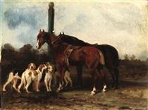Horse and dogs - James Alexander Walker