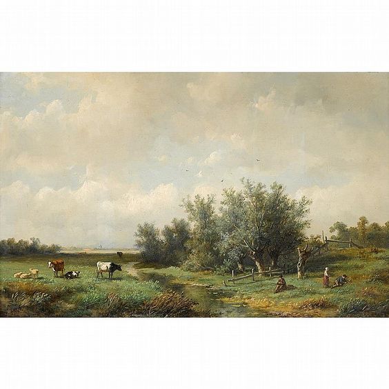 Landscape with cows - Anthonie Jacobus van Wijngaerdt