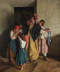 After Confirmation (The departure of the godmother) - Ferdinand Georg Waldmüller