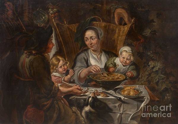 A Peasant Family Dining - 雅各布·乔登斯