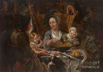 A Peasant Family Dining - Jacob Jordaens