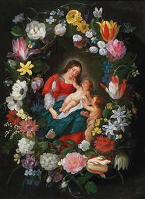 The Virgin and Child with the Infant Saint John the Baptist - Jan Brueghel, o Jovem