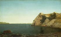 Beacon Rock Newport Harbour - John Frederick Kensett