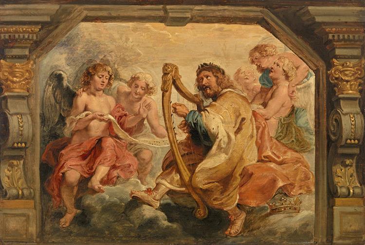 King David Playing the Harp - Peter Paul Rubens