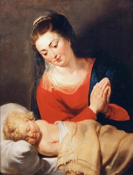Virgin in Adoration Before the Christ Child - Питер Пауль Рубенс